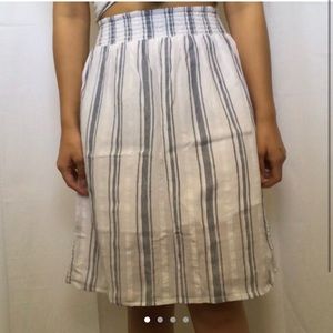Blue and white striped skirt